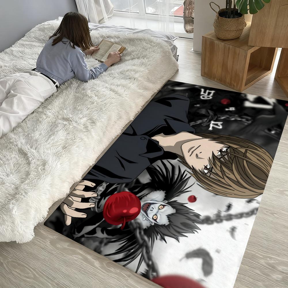 Classic Comic D-Death Note Floor Mat Soft Thickened Absorbent Non-Slip Bedroom Living Room Door Mat Home Decor Flannel Rugs