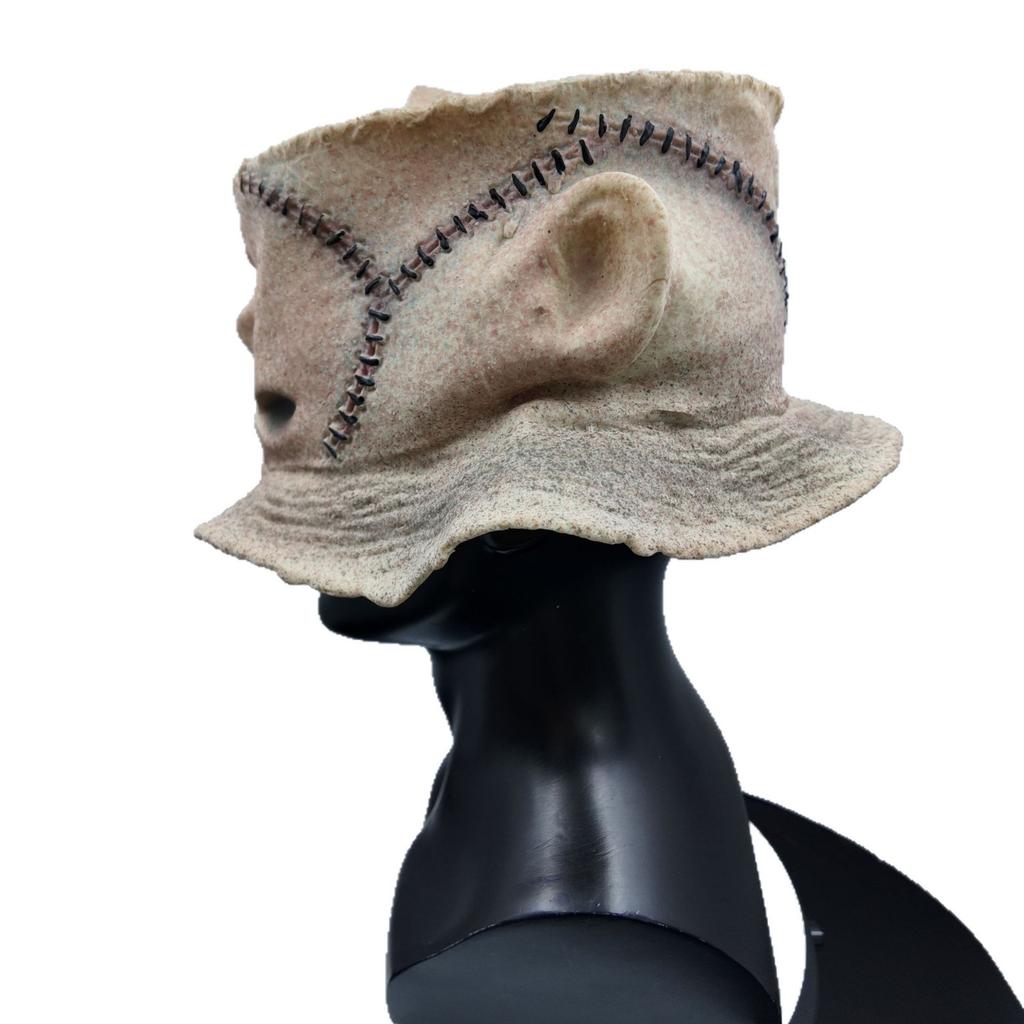 New Face Mask Hat Latex Prop for Halloween Prank Games, Can Be Labeled