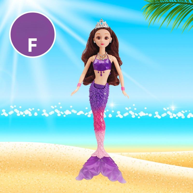 

35 СМ Мини Красочные Блики Музыка Русалка Принцесса Кукла Игрушки Для Девочек 3D Большие Глаза BJD Принцесса Полные Наряды Коллекция Платьев Детская Кукла Подарок