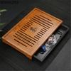 Chinesisches Teetablett aus Holz, Schubladentyp, Entwässerung und Wasserspeicher, traditioneller Teetisch, rechteckiges Serviertablett, Zubehör