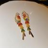 Silver Needle Zircon Earrings Retro Light Luxury Court Style Stud Earrings Niche High-end Earrings