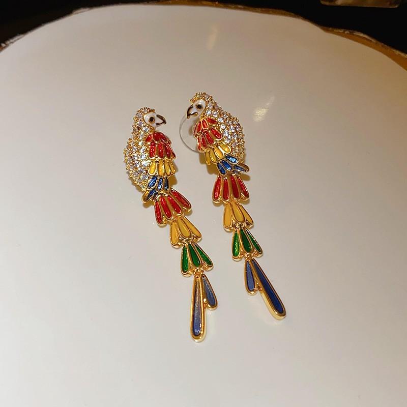 Silver Needle Zircon Earrings Retro Light Luxury Court Style Stud Earrings Niche High-end Earrings