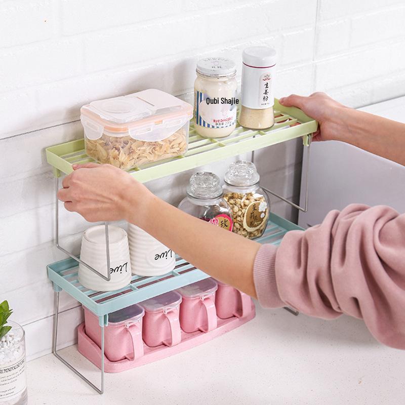 Kitchen Plastic Seasoning Organizer Rack