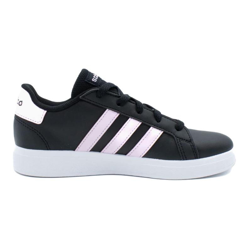 Adidas Grand Court Comfortable Simple Durable Low-Top Kids Sneakers Kids Sneakers Black Pink IG4831