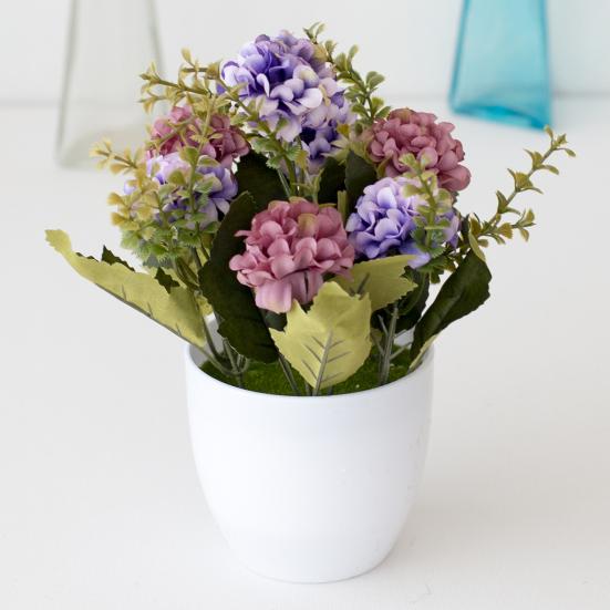1Set Simulation Bonsai Hydrangea Artificial Plastic Office Desk Imitation Potted Flower