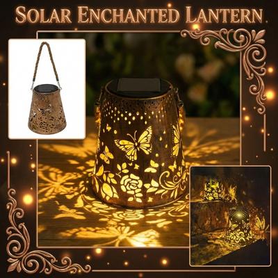 Solar Metal Hollow Hanging Light Balcony Garden Outdoor Decor Lamp