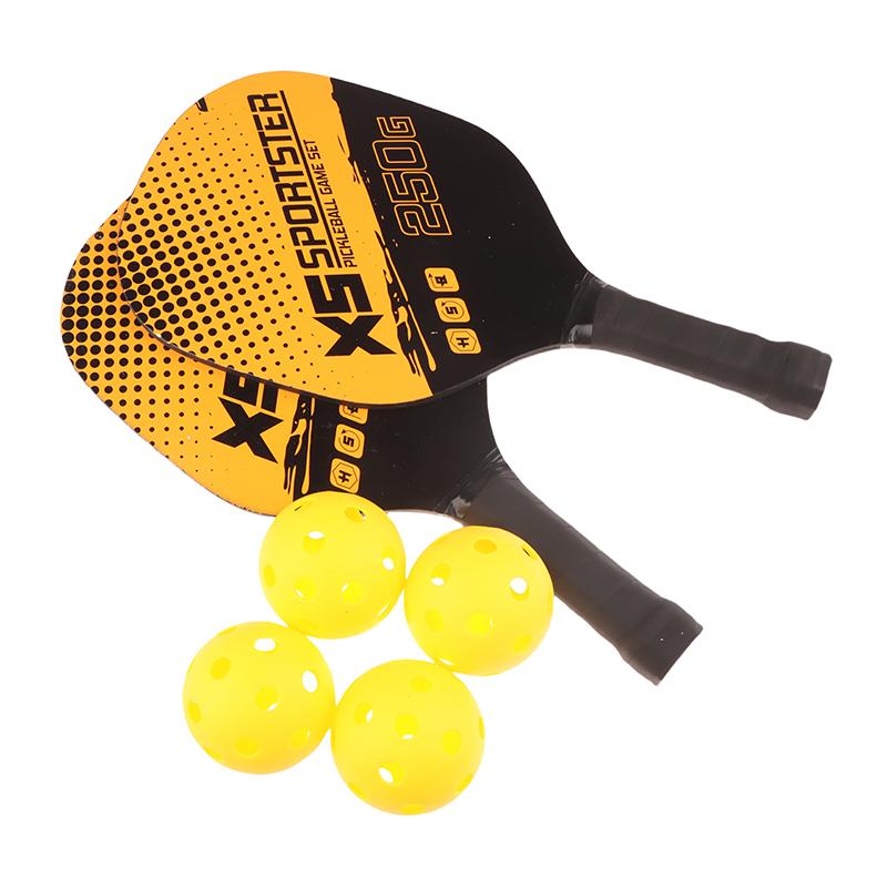Set de Pickleball Profesional para 2 Jugadores Paletas de Madera Raquetas de Pickleball 4 Pelotas Raquetas de Pickleball Sets de Pelotas Bolsa Portátil