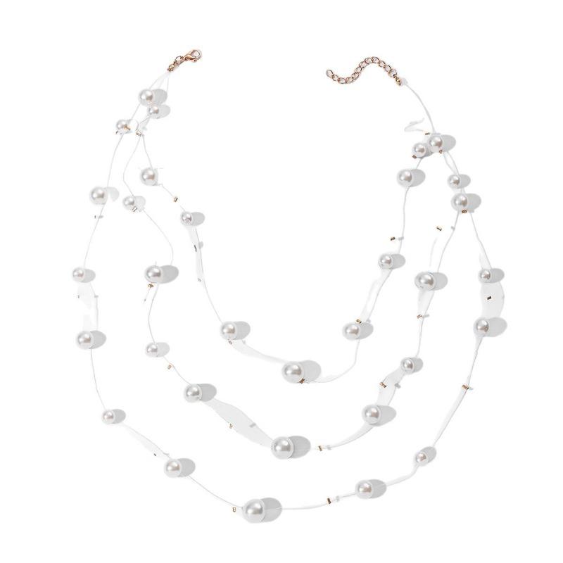 Necklace Pendant Jewelry Light Luxury Versatile Tassel Imitation Pearl Sweater Chain Multi-layer Stacked Neck Chain