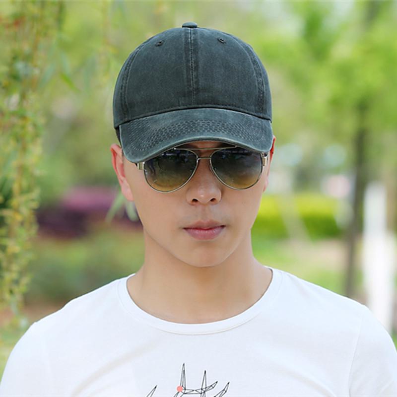 New Unisex Cap Adjustable Washed Cotton Solid Color Plain Baseball Cap Streetwear Leisure Hat Cap