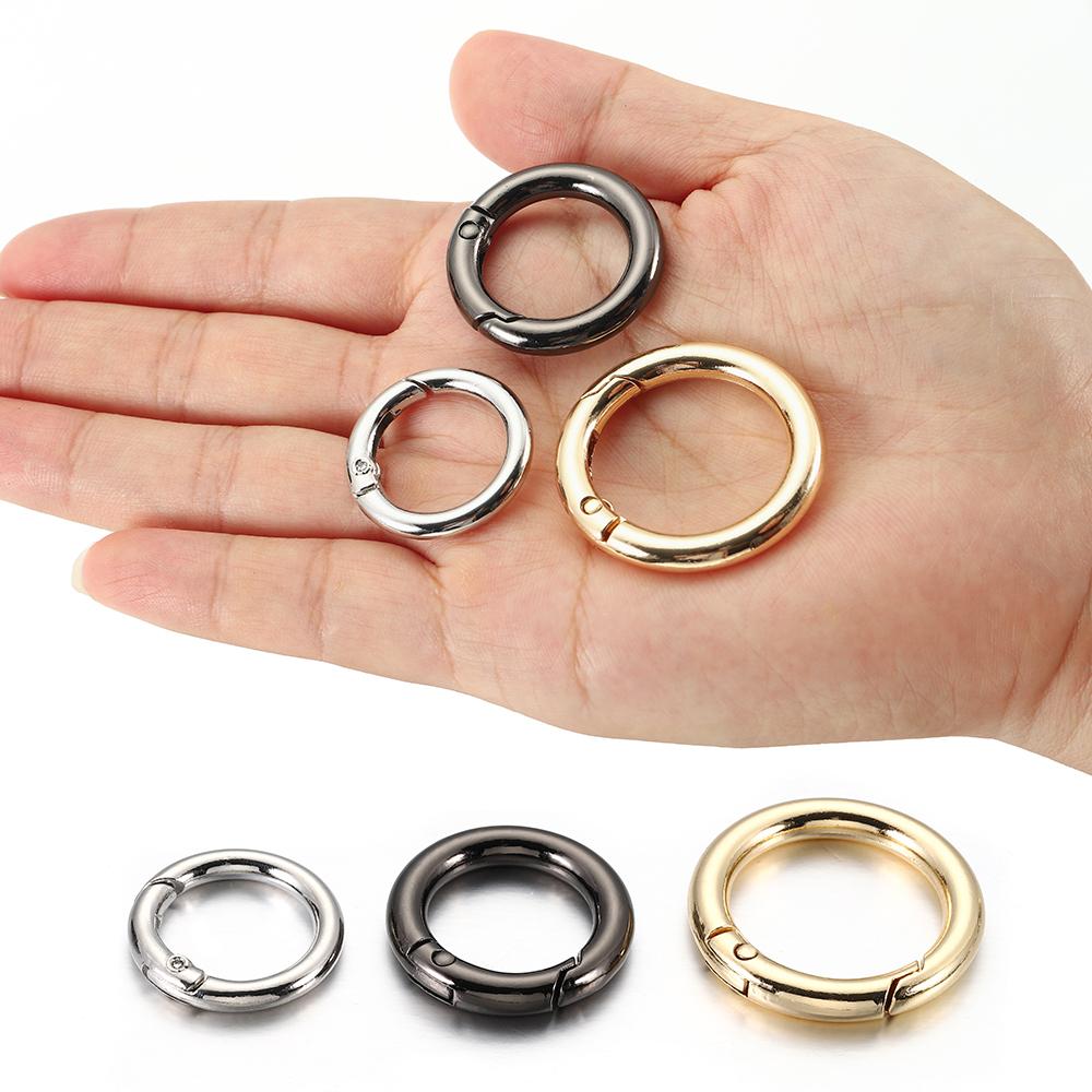 5/10Pcs Metal O Ring Spring Clasps Openable Round Carabiner Keychain Bag Clips Hook Dog Chain Buckles Connector For DIY Jewelry