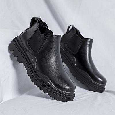 Autumn Muffin Platform Chelsea Short Boots Men'S Fashion Boots British Velvet Martin Boots 3111-R