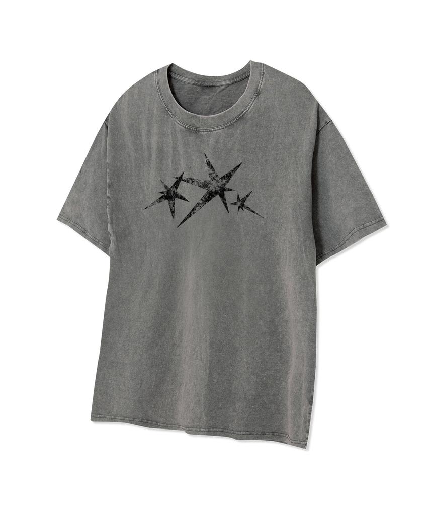 STANDARDERROR 87-Stan324 Triple Noise Star Crack Pigment Short Sleeve T-Shirt (4 Colors)