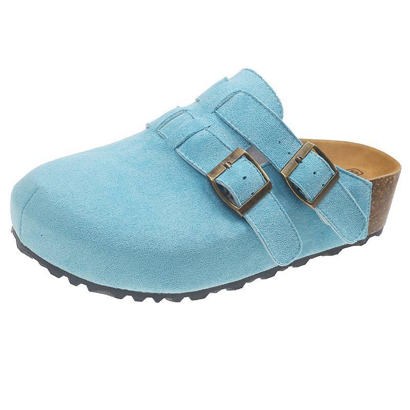 

Однопедальные ретро синие баотоу полушлепанцы новая высота 2025 женские туфли Shabken платформа дофамин универсальные 40 синий