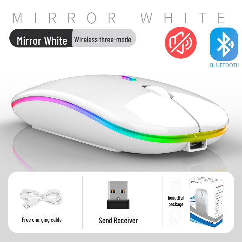 Ultra-Thin Dual-Mode Bluetooth Portable Wireless Mouse for Laptops and Office Use