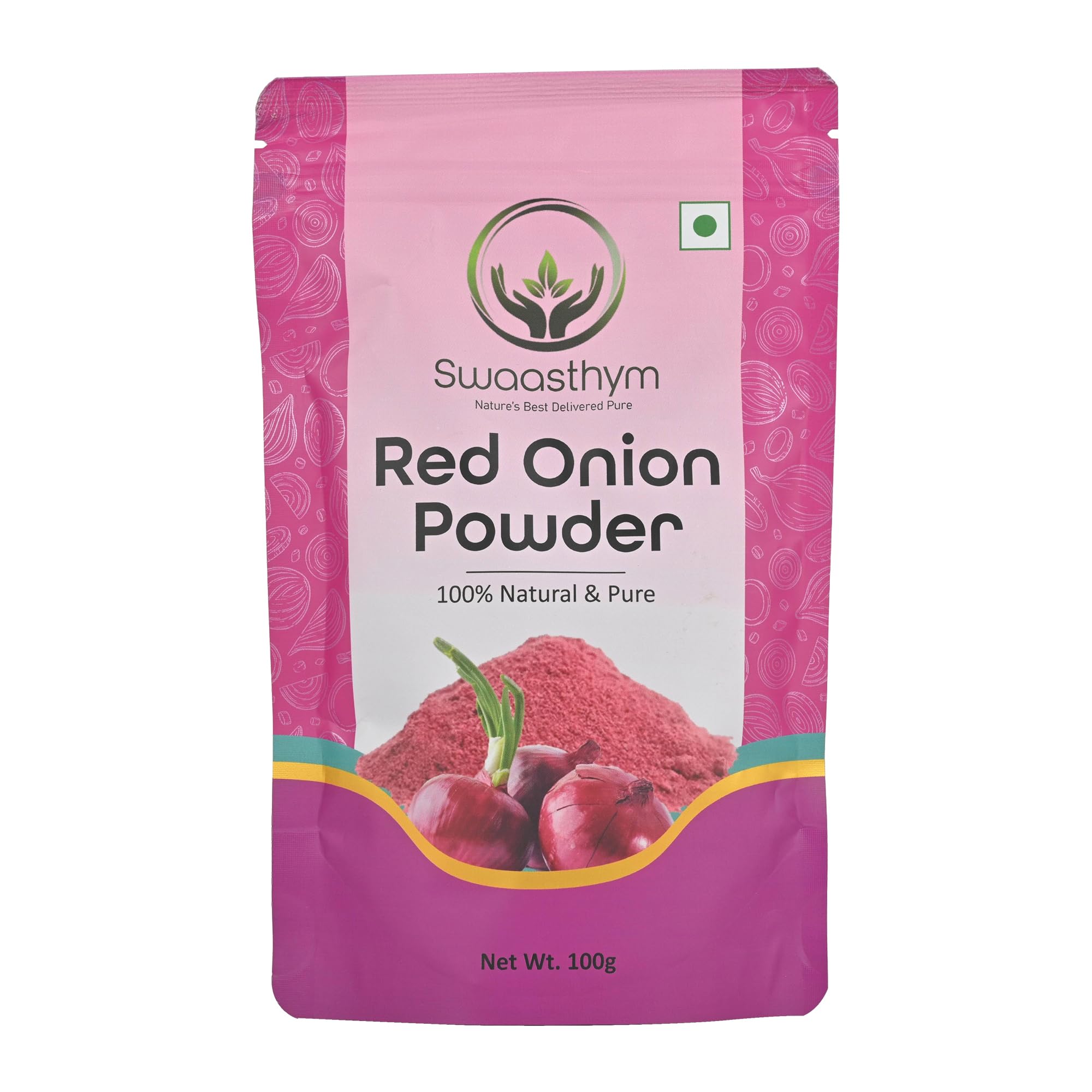

Swaasthym Red Onion Powder 100g | Fine Ground Pyaz Powder | Smooth Texture Spice for Cooking | Rich Aroma Seasoning | Kitchen Ingredient for Grav