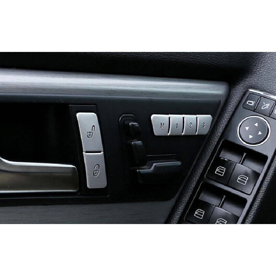 Seat Memory Button Switch Sticker For Mercedes-Benz GLK 2009-15 Silver Aluminum