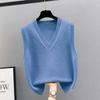 Herbst- und Winterstrickweste für Damen mit umgeschlagener Weste Pullover Koreanische Version Lockerer V-Ausschnitt Top