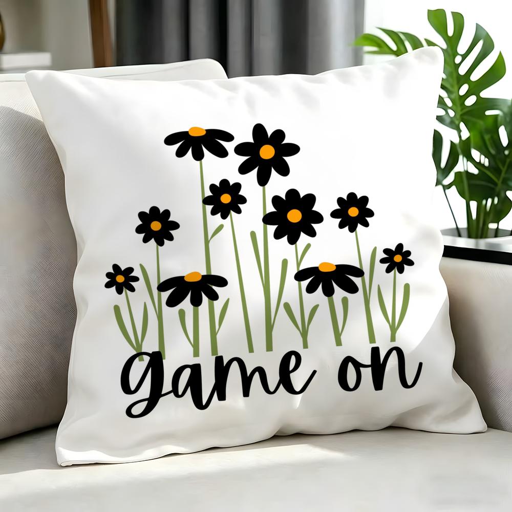 SSimple Daisy Text Cartoon Print Cushion Cover Cushion Cover Set Pcs x x x Pillowcase Decorative Sofa Home Decor