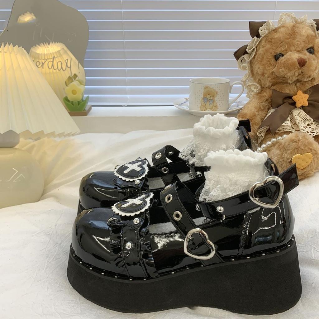Mary Jane Shoes 2025 Muffin Lolita Lolita Platform Heightened Sweet Japanese Subculture Small Leather Shoes Single Shoes