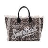 New Women's Large-capacity Leisure Travel Leopard Print Canvas Bag New Handmade Tassel Handbag One-shoulder Tote Bag