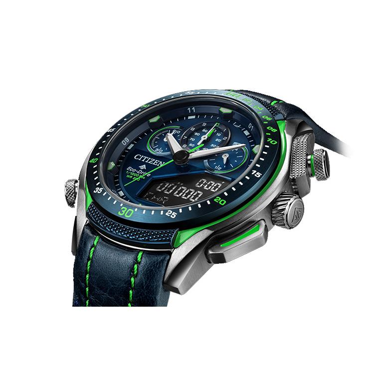 CITIZEN PROMASTER Light Powered Quartz Movement Cow Leather Strap Watch Men's Watches Blue Dial JW0148-12L
