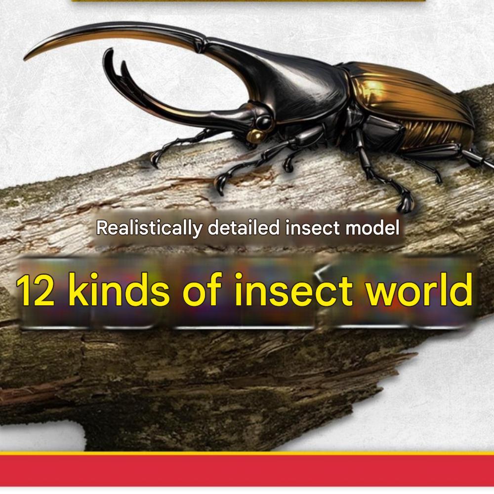 6 Rhinoceros Beetle + 6 Stag Beetle Set Insect Figure Model Toys