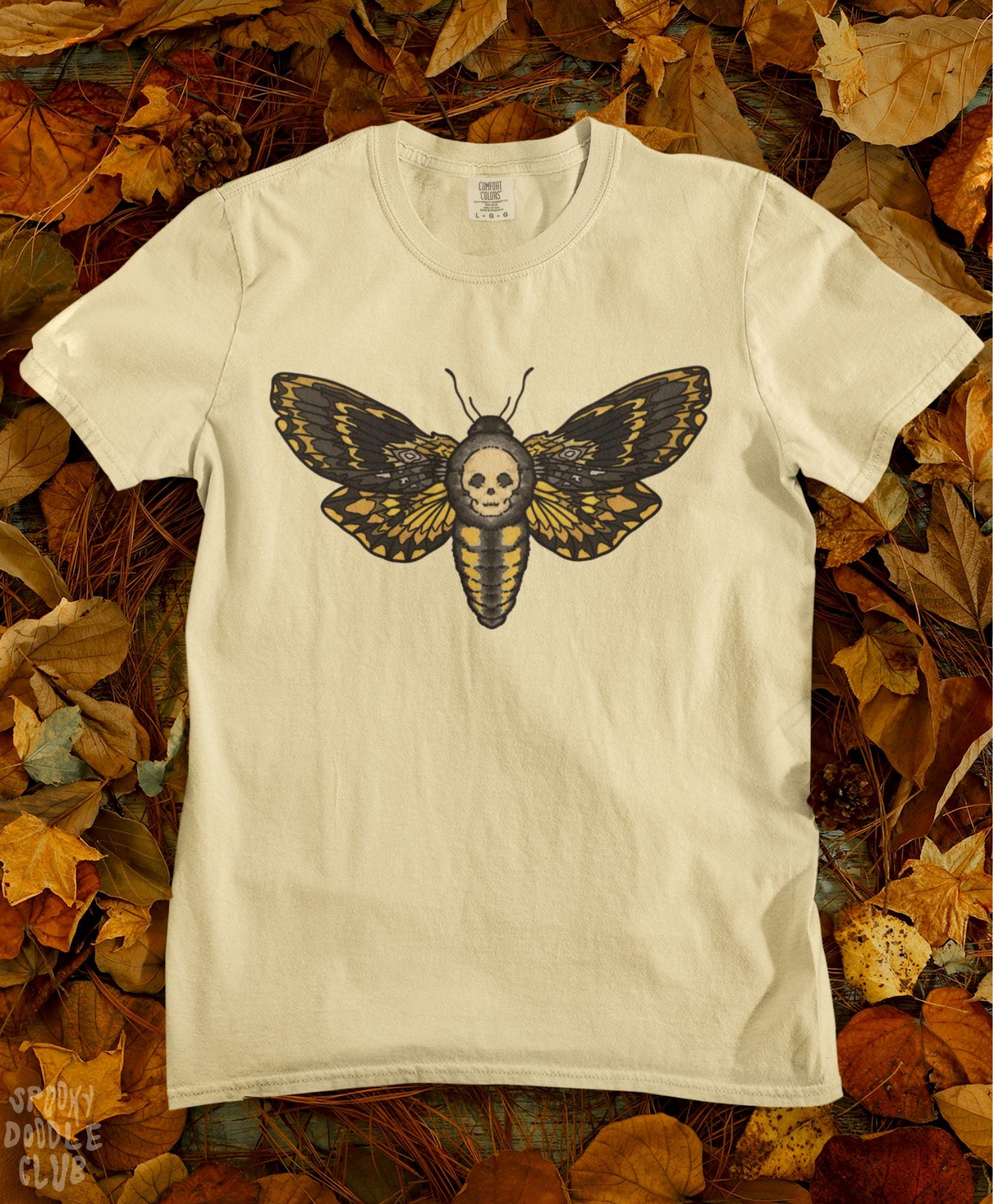 Skull Moth T Shirt Death Head Hawkmoth Creepy Bug Art Goth Horror Mens Tracksuit Cotton Shortsleeved Tops Crew Neck Sportswear 3XL