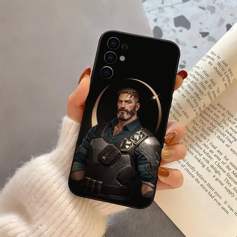 V-Valorant Agent B-Brimstone-ES Phone Case For Samsung S25,S24,S21,S22,S23,S30,Ultra,S20,Plus,Fe,Lite,Note,10,Black Cover
