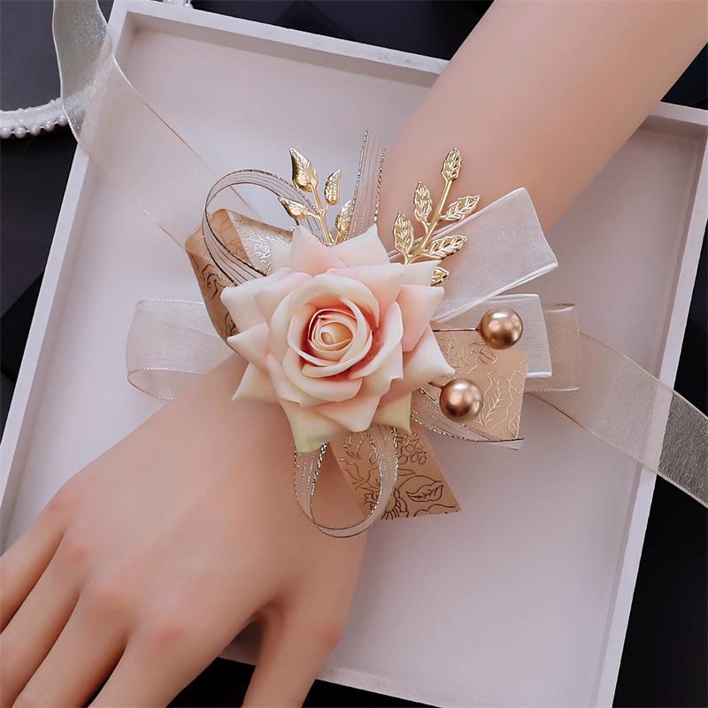 Premium Chinese Style Wedding Corsage Set: Elegant Artificial Flowers for Bride, Groom, and Family