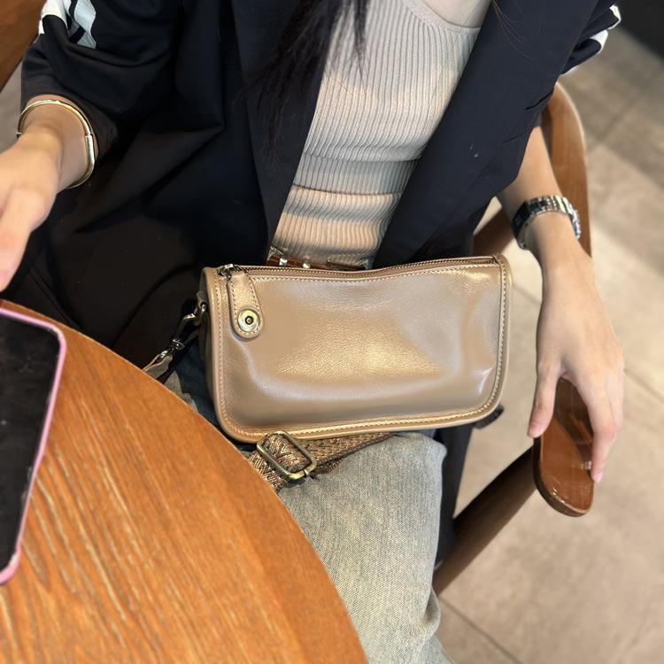New Genuine Leather Women's Bag Fashionable and Versatile Niche Design Cowhide One-shoulder Crossbody Bag for Women