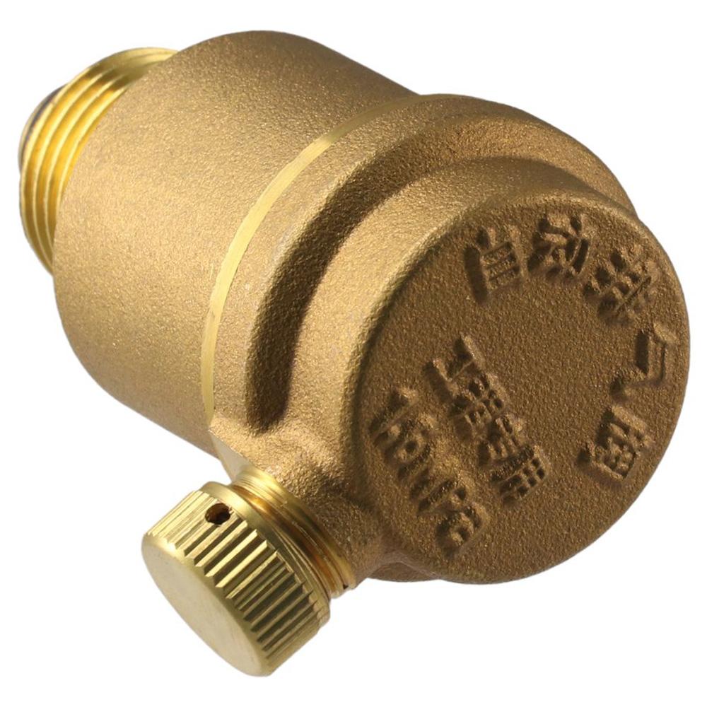 Yellow Side Row Type Brass Air Vent Valve Automatic Exhaust Valve  Water Heater