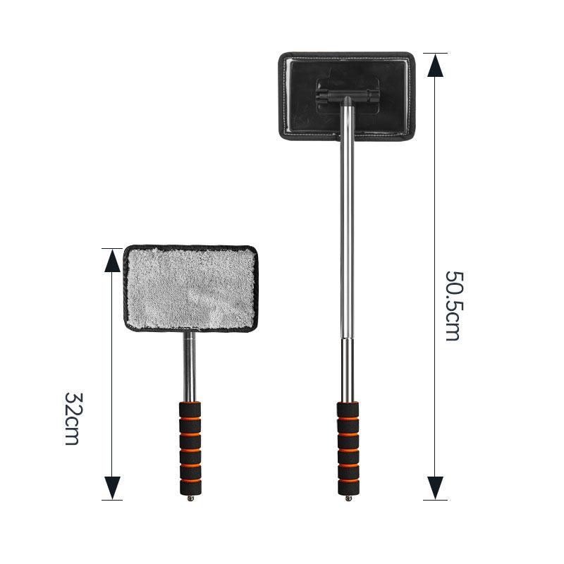 Car Rearview Mirror Wiper Cleaning Tool Auto Glass Mist Cleaner Scraper Car Accessories Handle Telescopic Window Cleaning Brush