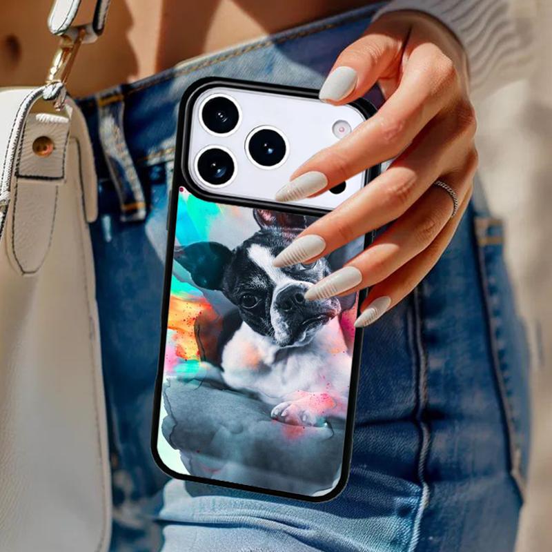 Boston Terrier Dog Phone Case For iPhone 17 Air 14 15 13 12 Max Cover For Apple 14 15 16 16e 11 Pro Max Plus Coque