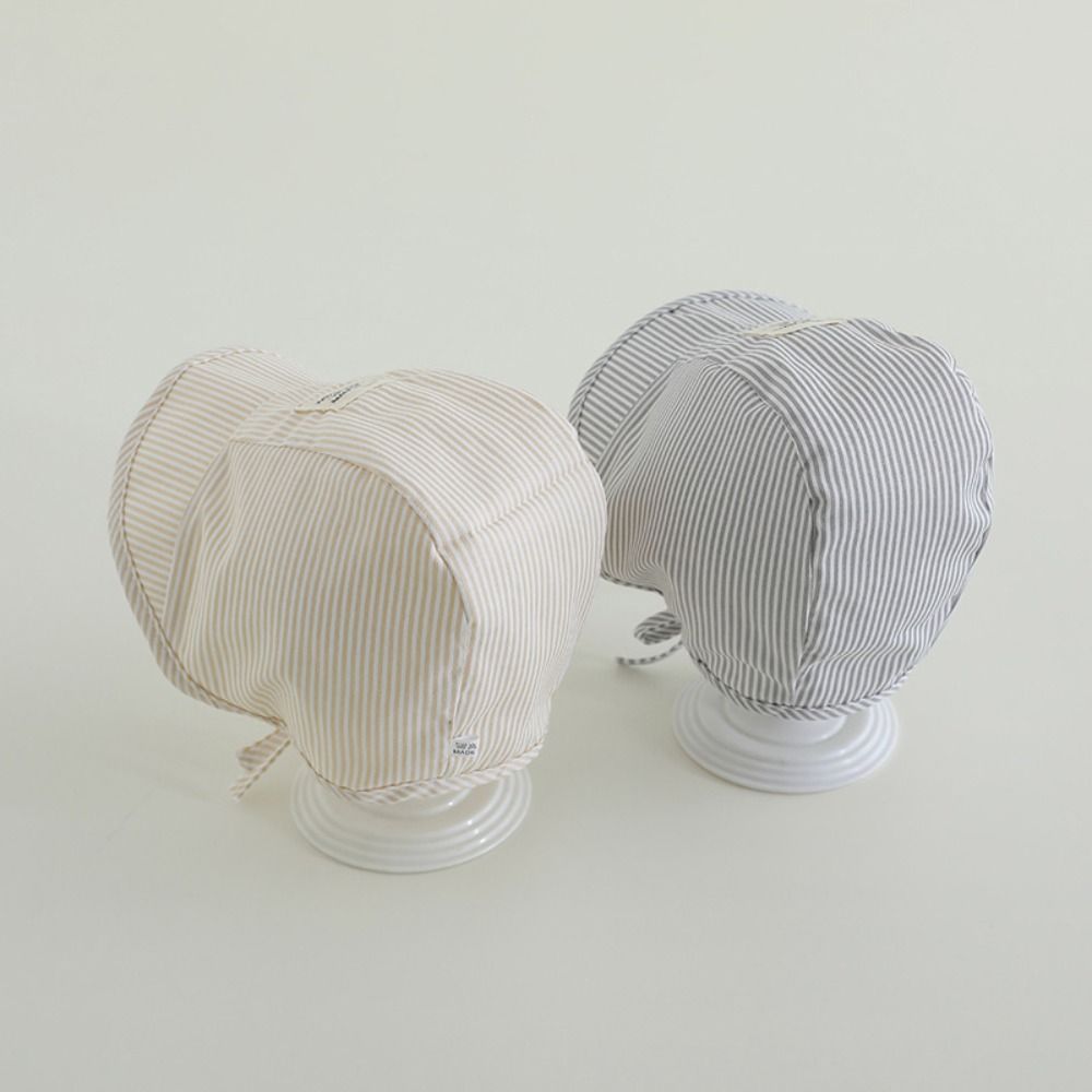 Breathable Soft Baby Fetal Cap Wide Brim Stripe Infant Bonnet Hat UV Protection Cotton Newborn Sun Hat 3-12 Months