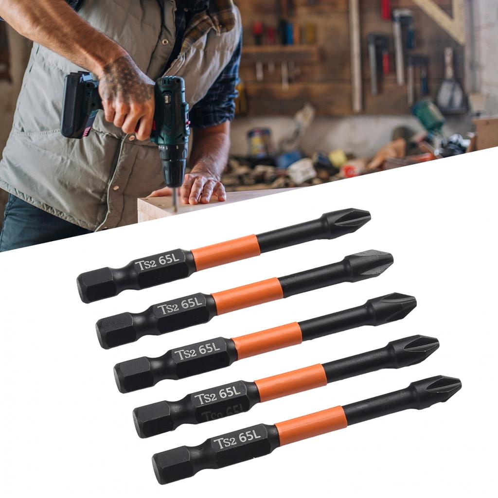 25-150mm Screwdriver Bit 5 Pcs Black Cross Screwdriver