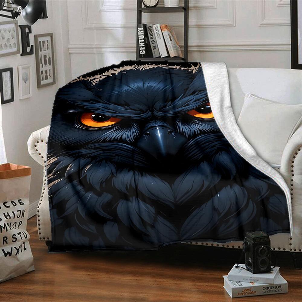1pc Night Owl Blanket Lightweight Blanket Throw Blanket For Sofa, Bed, Travel, Camping, Livingroom, Office, Couch, Chair Yy251010007