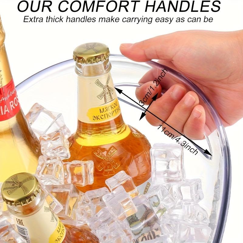 4pc 4L Transparent PET Ice Bucket Beer Barrels Durable Plastic Beverage Coolers for Champagne Wine Parties BBQs Picnics Home Bar