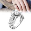 Flower Ring Leaf Hand Jewelry Decorative Ornaments Gift Fashion Elegant Simple