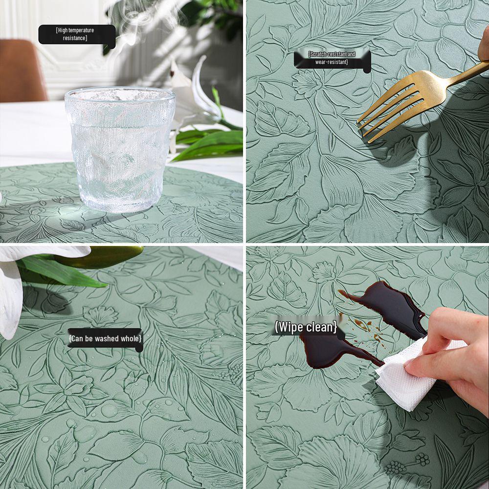 Nordic Light Luxury Double-Sided Leather PU Placemat - Heat-Resistant, Non-Slip Dining Table Mat