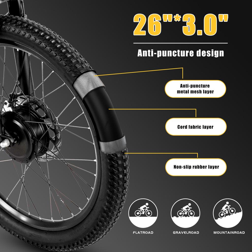 CMACEWHEEL AL26MAX Dospělé elektrické kolo Elektrické silniční kolo 48V 17Ah E-bike 26" Ebike 45 km/h Maximální rychlost