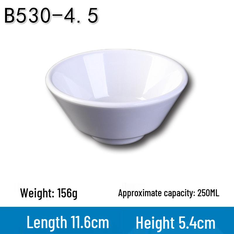 Melamine White Soup Bowl, 4.5-Inch A5 Rice Bowl for Hotel, Canteen, or Fast Food Use