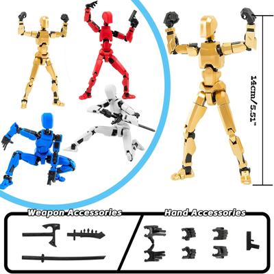 Panenka 13 kloubů Pohyblivá 3D tištěná hračka panenky Dummy panenka DIY celotělová smršťovací 4ks