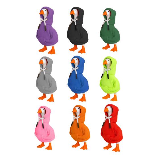 2Pcs Mini Goose Hoodie 7 Inch Desk Goose Outfit Tabletop Goose Statue Costume for Magnetic Goose Figurine Key Holder Table Decor