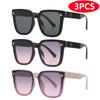 3pcs Oversize Frame Sunglasses Women Brand Outdoor Fashion Sunshade Retro Square Gradient Eyeglasses UV400 Glasses Unisex