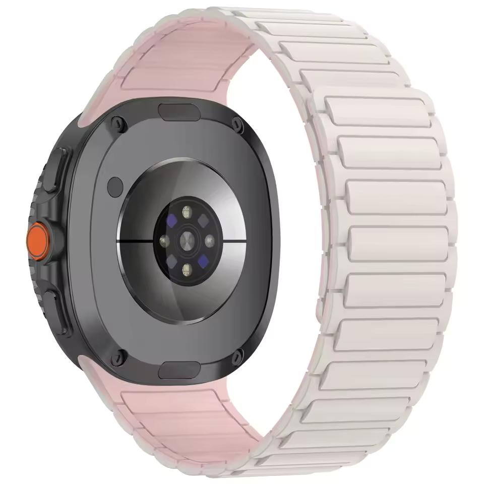 No Gaps Soft Silicone Magnetic Strap for Samsung Galaxy Watch 8 Classic 46mm Sport Band for Galaxy 7/6/5/4 40mm 44mm 45mm 47mm 43mm Curved End Strap