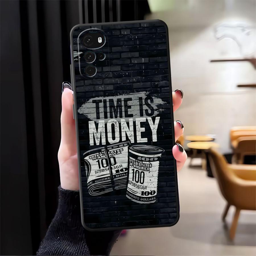 

Case for Motorola Moto G52 G50 G51 G73 G53 G30 Edge 20 Pro 30 Lite G60s G22 Edge40 G71 G32 Phone Cover Time Is Money Printed Motorola Moto G50 5G