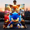 1pc Sonic Outdoor Personalized Flannel Blanket, Soft, Lightweight Personalized Flannel Blanket, Digital Printing,
