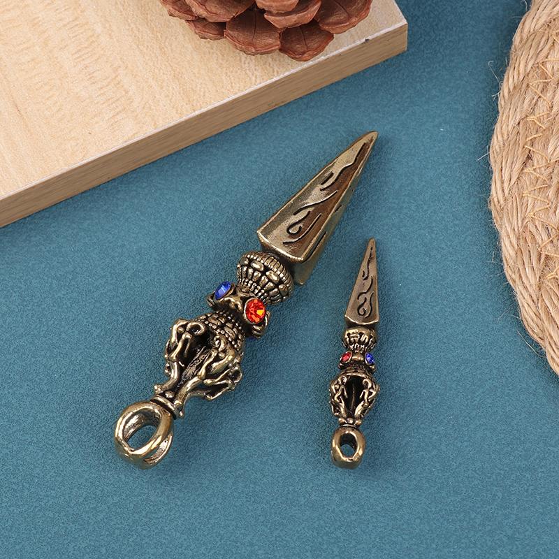 Vintage Copper Vajra Pestle Religious Collection Home Decorations Antique Brass Desk Decors Buddha Instrument Feng Shui Ornament