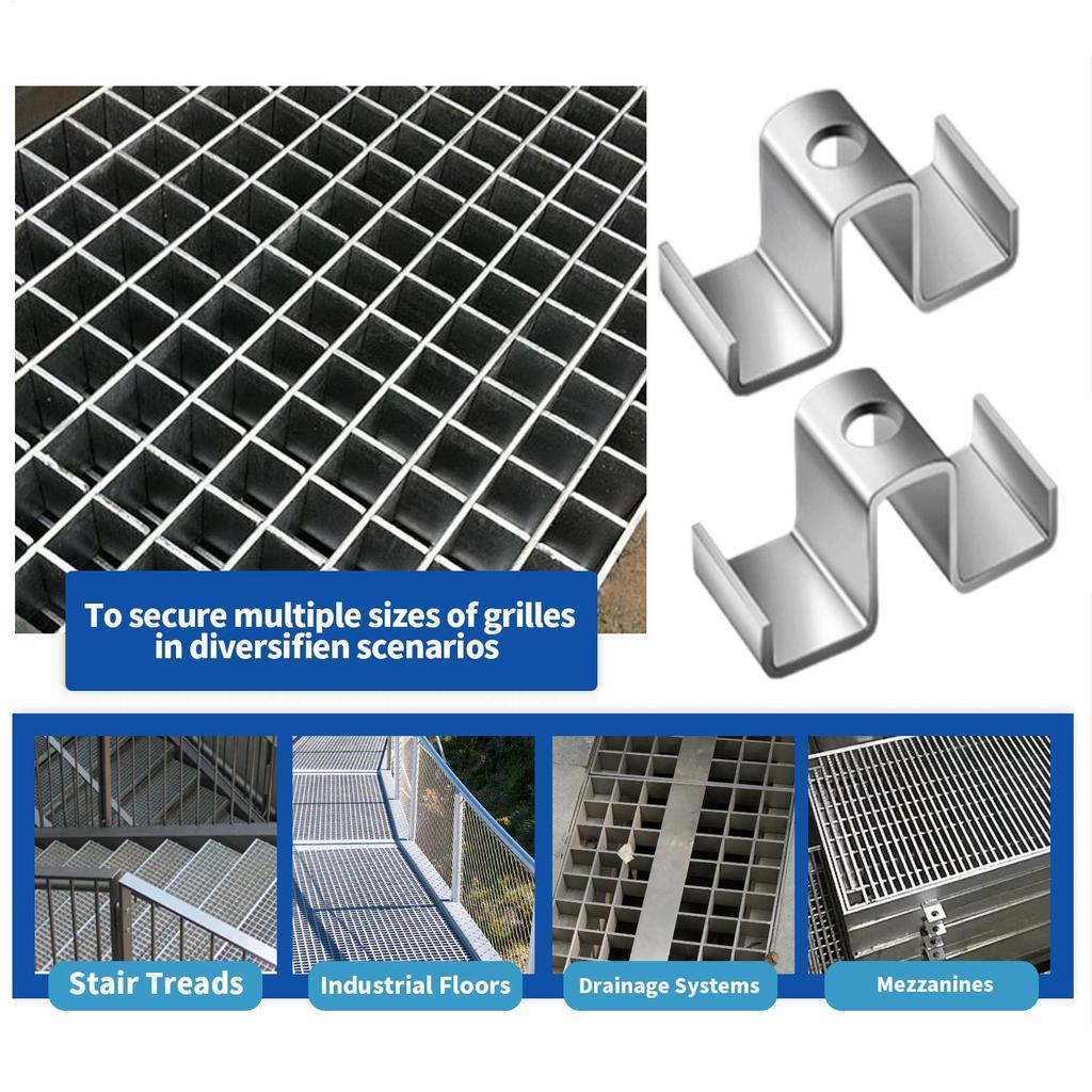 Saddle Clips 25-Piece Metal Grating Fastener For Drainage Systems Fixing Fastener Weather Proof Clamp For Workers Technicians