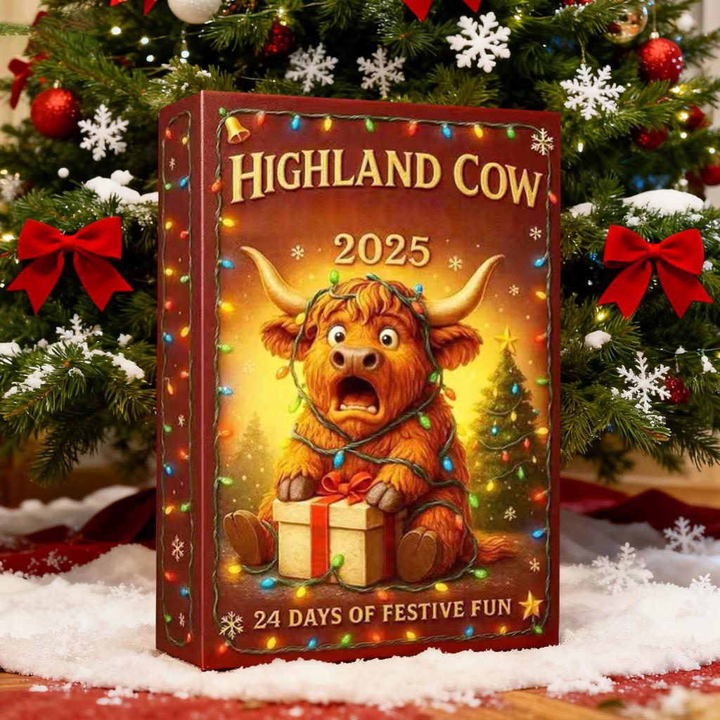 Cow Advent Calendar  24 Days Christmas Countdown Calendar With 3D Soft Gel Cow Figurines, Cow Ornaments, For Christmas Tree Home Decoration